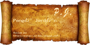 Pengő Jordán névjegykártya